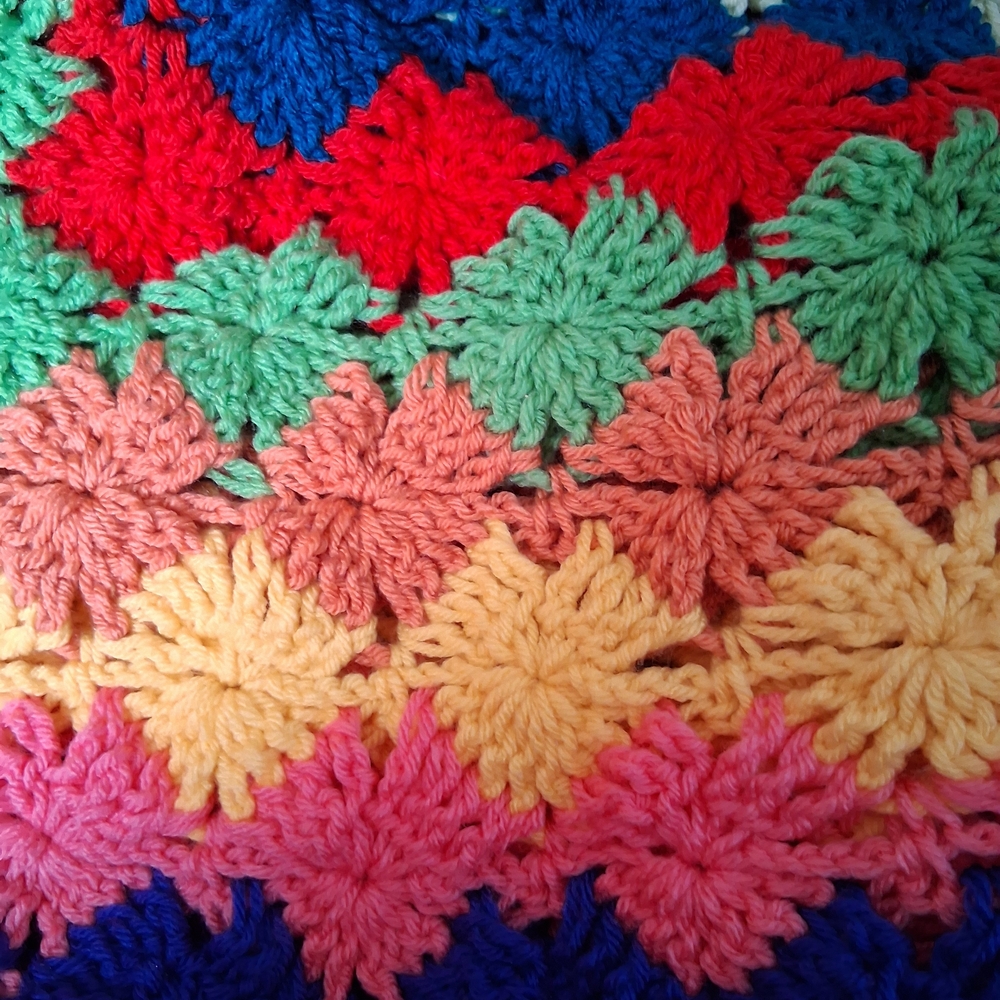 Handmade Multi Colored Crochet Afaghan